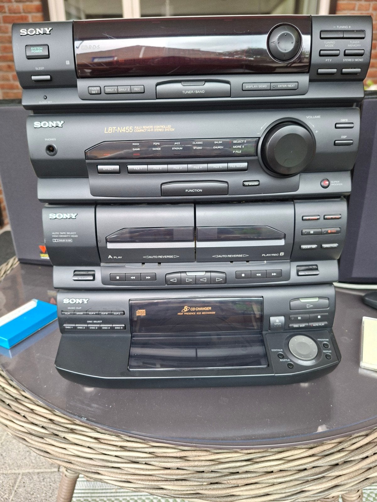 Sony LBT-N455 Hifi-set + 5-CD wisselaar en dubbel cas.deck, Audio, Tv en Foto, Ophalen, Gebruikt, Tuner of Radio, Sony