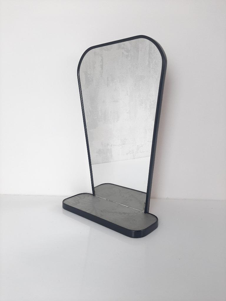 Vintage spiegel met planchet , jaren 60, Verzenden, Huis en Inrichting