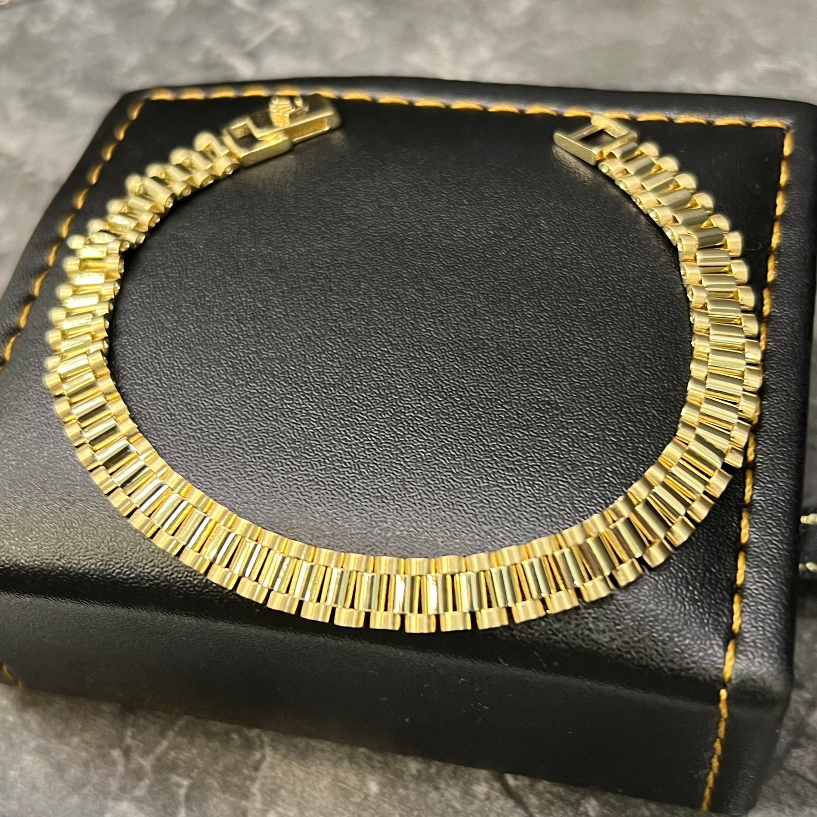14 karaat gouden armband rolex schakel, Ophalen of Verzenden, Nieuw, Goud