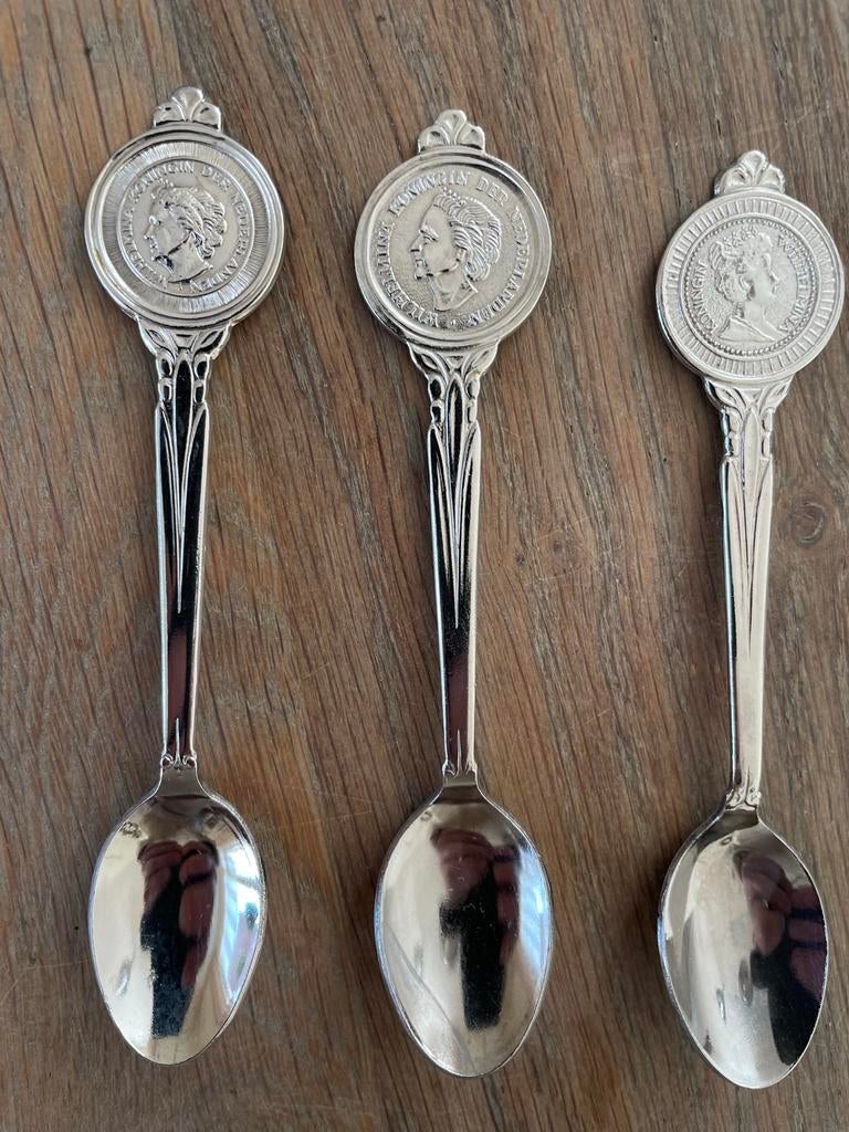 Set van 3 verzilverde herdenkingslepels, Ophalen of Verzenden