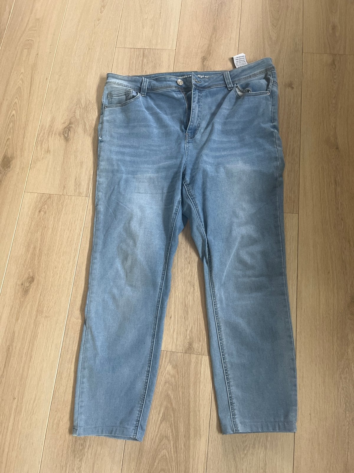 MS Mode Skinny Leg Jeans Maat 48 high waist, Ophalen, Zo goed als nieuw, Blauw, Broek of Spijkerbroek