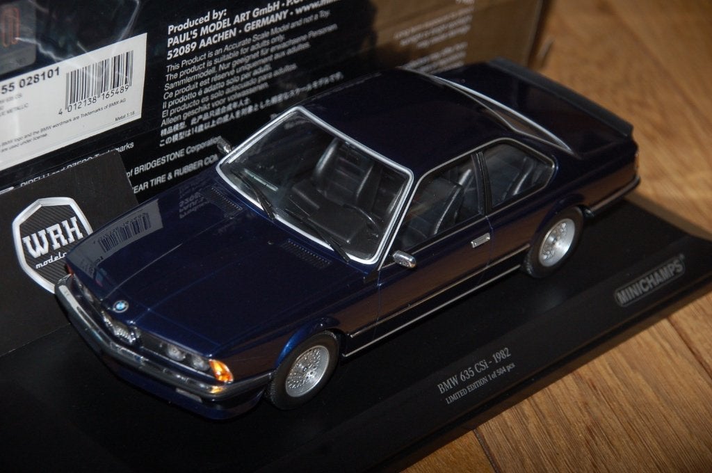 1:18 BMW 635 CSI blue Minichamps WRH, Hobby en Vrije tijd, Verzenden, Zo goed als nieuw, Auto, MiniChamps