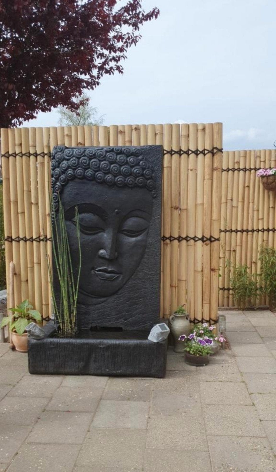 Mooie oosterse boeddha Buddha fontein waterornament beton, Tuin en Terras, Waterpartijen en Fonteinen, Ophalen of Verzenden, Beton