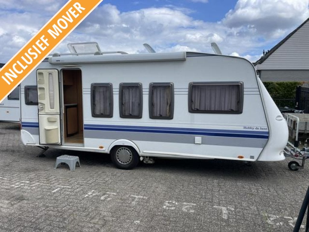 Hobby De Luxe 520 TMF 2008; vastbed rondzit mover, Caravans en Kamperen, Caravans, Rondzit, Hobby, Schokbreker, Bedrijf