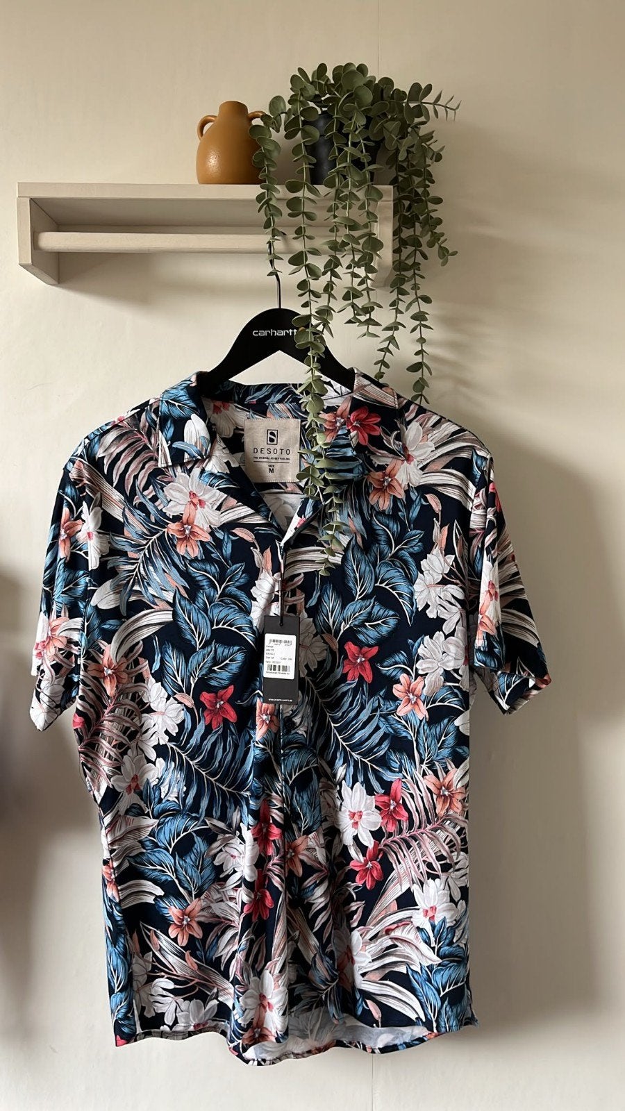 Nieuw DESOTO Hawaii overhemd M – bloemenprint – met kaartje, Kleding | Heren, Ophalen of Verzenden, Nieuw, Blauw, Halswijdte 39/40 (M)