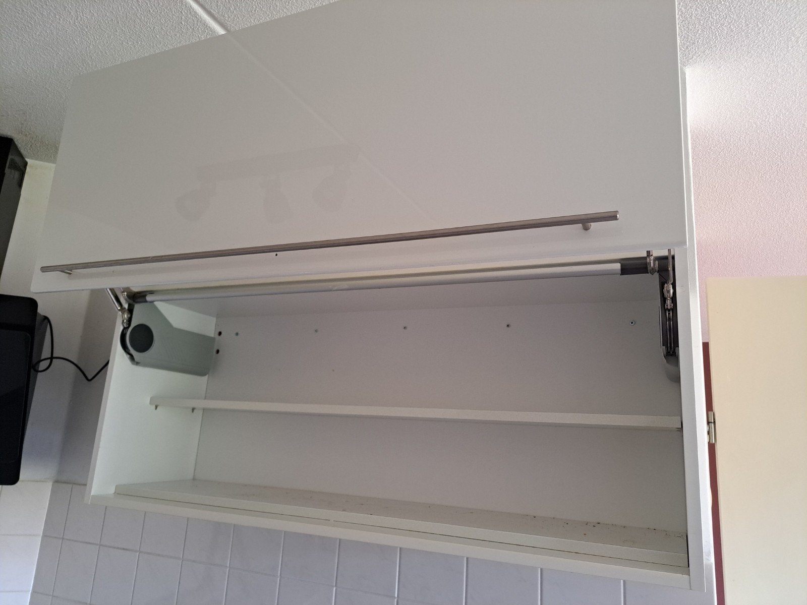 Lift-up kast keuken bovenkast 120 cm hoogglans wit kruiden, Ophalen