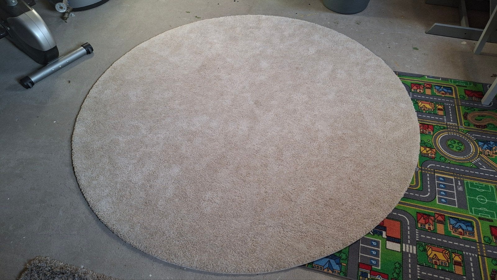 Rond vloerkleed, Ecru,  zo goed als nieuw, Ophalen, Beige, 150 tot 200 cm, Rond