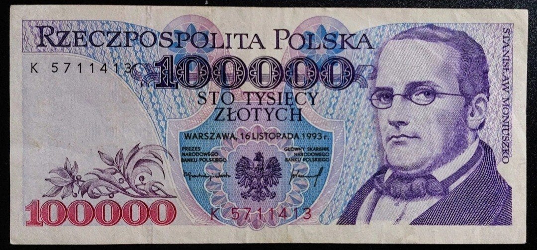 Bankbiljet Polen 100.000 Złotych, Postzegels en Munten, Ophalen of Verzenden, Polen, Los biljet