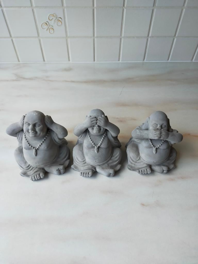 Boeddha beeldjes 3 stuks, Ophalen, Zo goed als nieuw