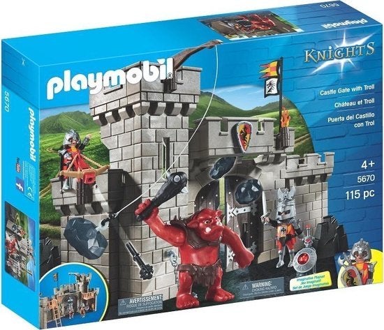 Playmobil 5670 Kasteelpoort met Trol - Zo goed als nieuw, Complete set, Ophalen of Verzenden, Zo goed als nieuw, Kasteel/Fort