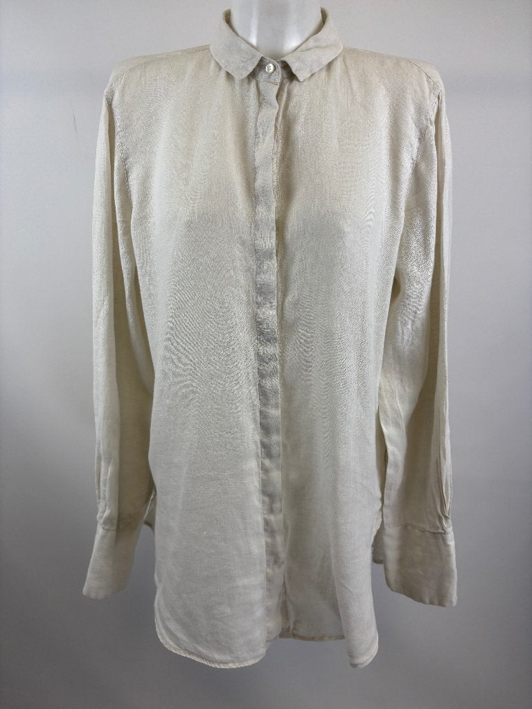 PAUW beige linen blouse  Maat 4 - 40/42, Maat 38/40 (M), Beige, Pauw, Nieuw