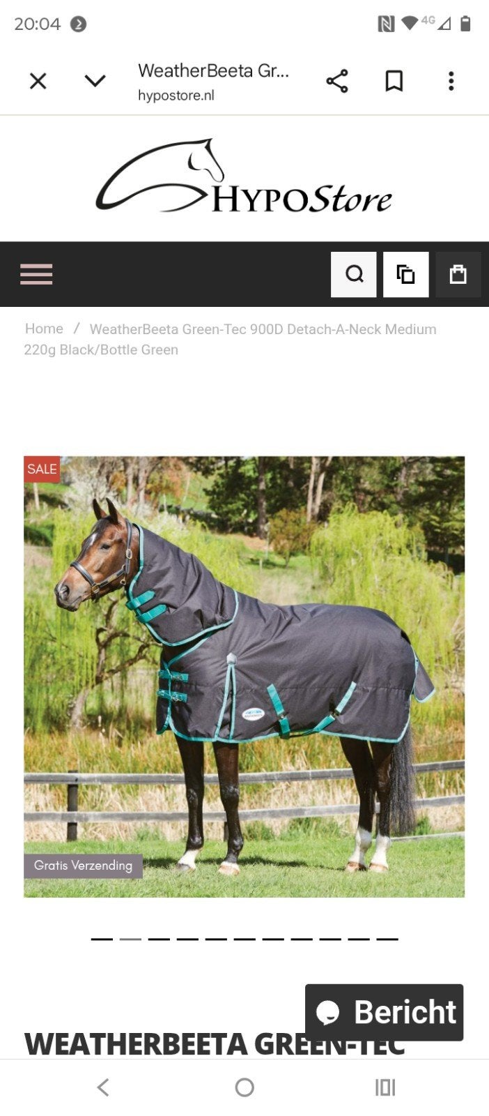 weatherbeeta regendeken met hals, 900D, 50 gram, maat 6.5 14, Dieren en Toebehoren, Paarden en Pony's | Dekens en Dekjes, Ophalen of Verzenden