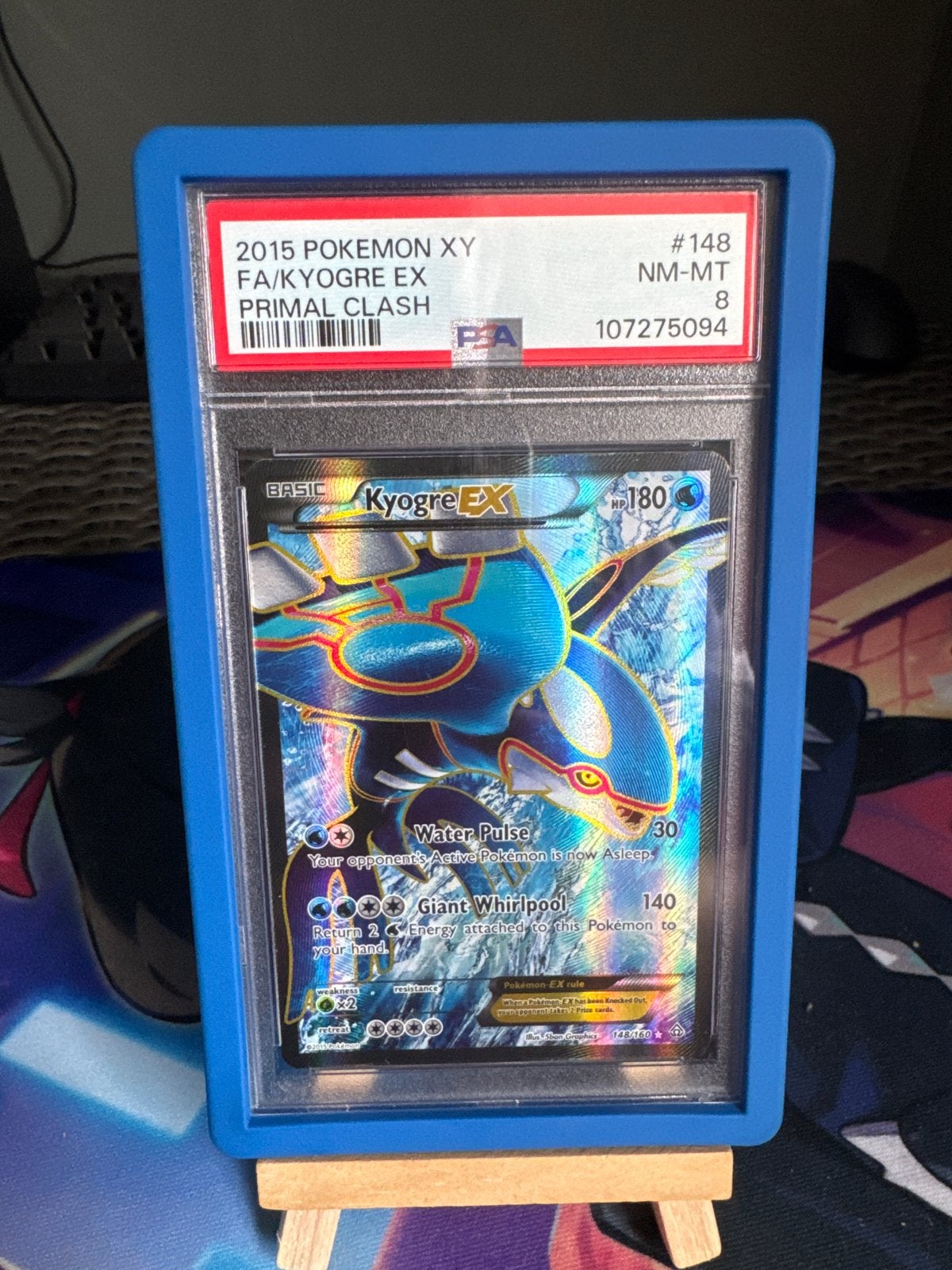 Kyogre EX (FA) PSA 8 - 2015 Pokemon XY Primal Clash #148, Verzenden, Zo goed als nieuw, Losse kaart, Foil