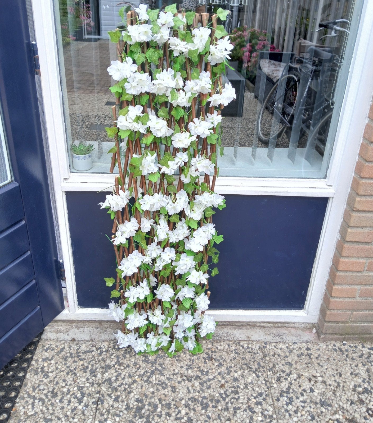 2 stuks kunstplanten klimop-op-latwerk uittrekbaar wit., Ophalen, Overige soorten, 100 tot 250 cm