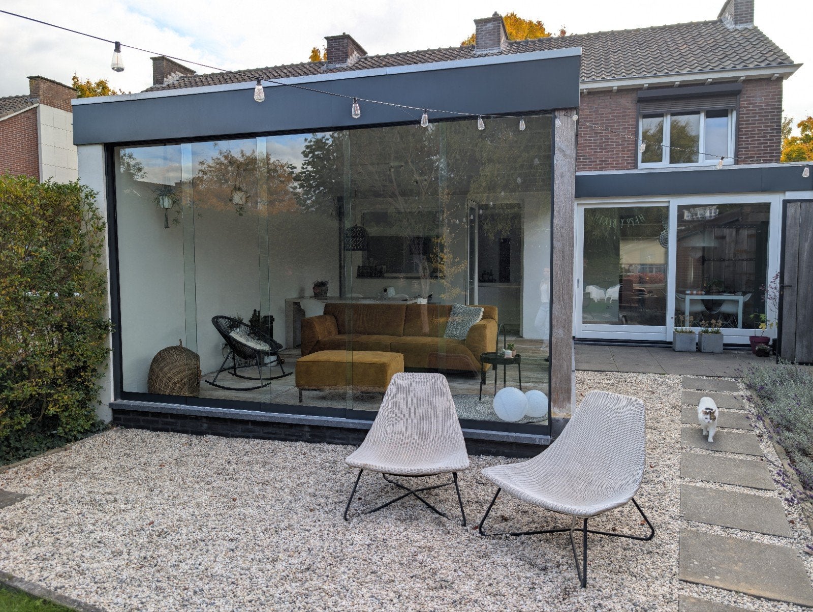 Twee Ikea Radviken rotan (Tuin) Stoelen, Ophalen, Gebruikt, Twee, Wit