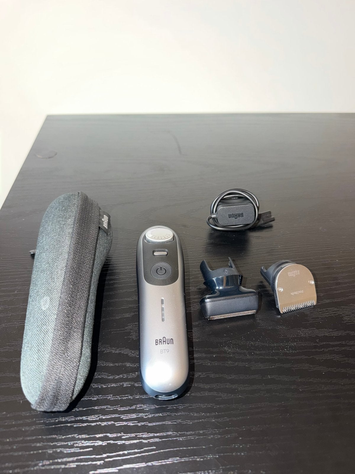 Braun BT9 trimmer in zilver/zwart, Ophalen, Zo goed als nieuw, Scheren en Epileren