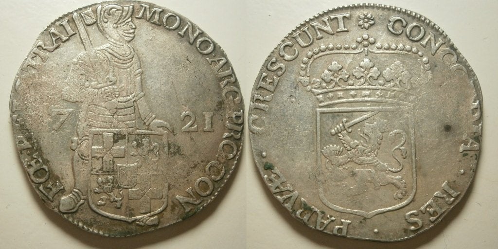 Utrecht Dukaat zilver 1721 -zeldzaam jaartal- Prachtig, Vóór koninkrijk, Zilver, Ophalen of Verzenden, Losse munt