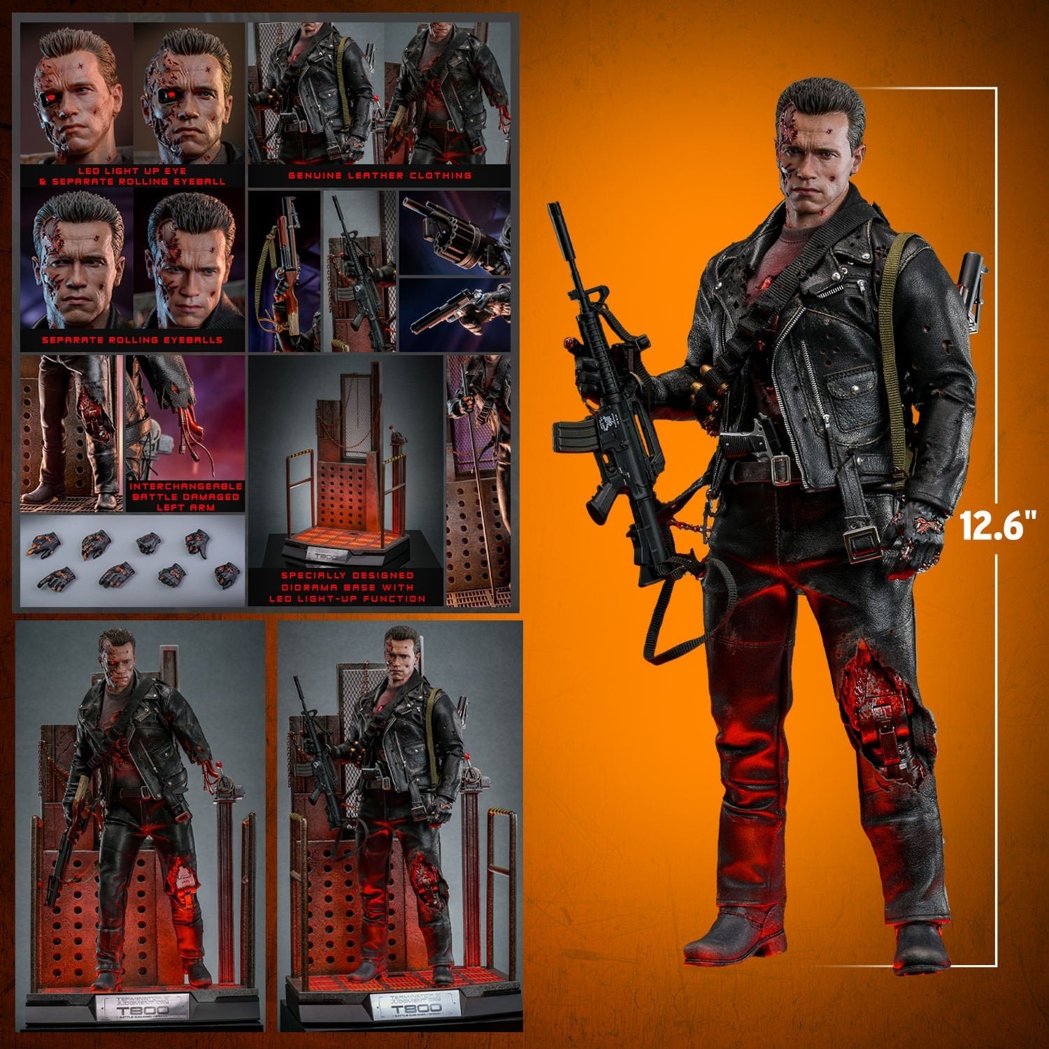 Hot toys Terminator Battle Damaged,Terminator 2,sideshow., Ophalen of Verzenden, Zo goed als nieuw