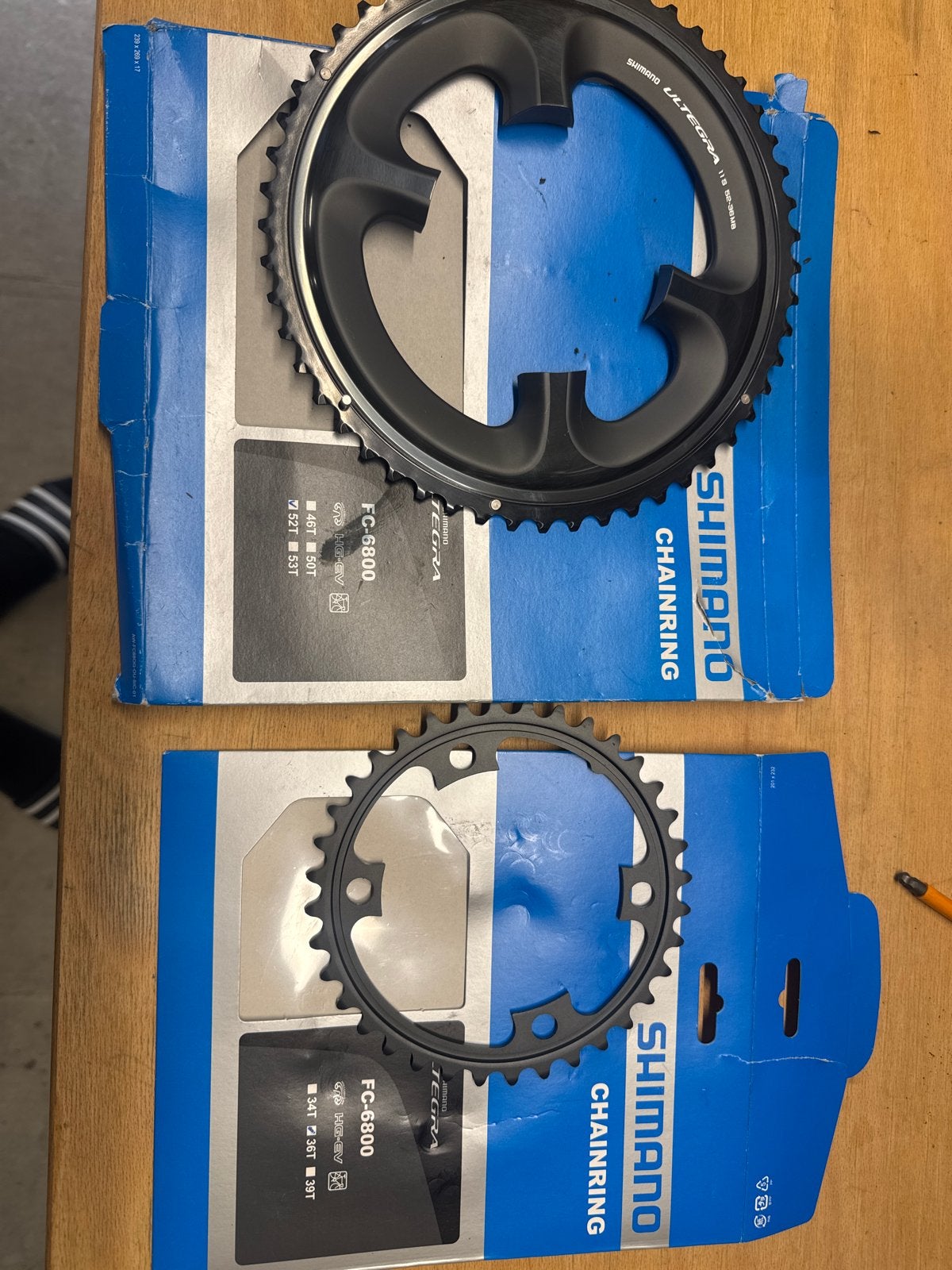 Shimano Ultegra FC-6800 Kettingbladen (52T/36T), Fietsen en Brommers, Fietsonderdelen, Ophalen, Nieuw, Derailleur of Ketting, Aluminium
