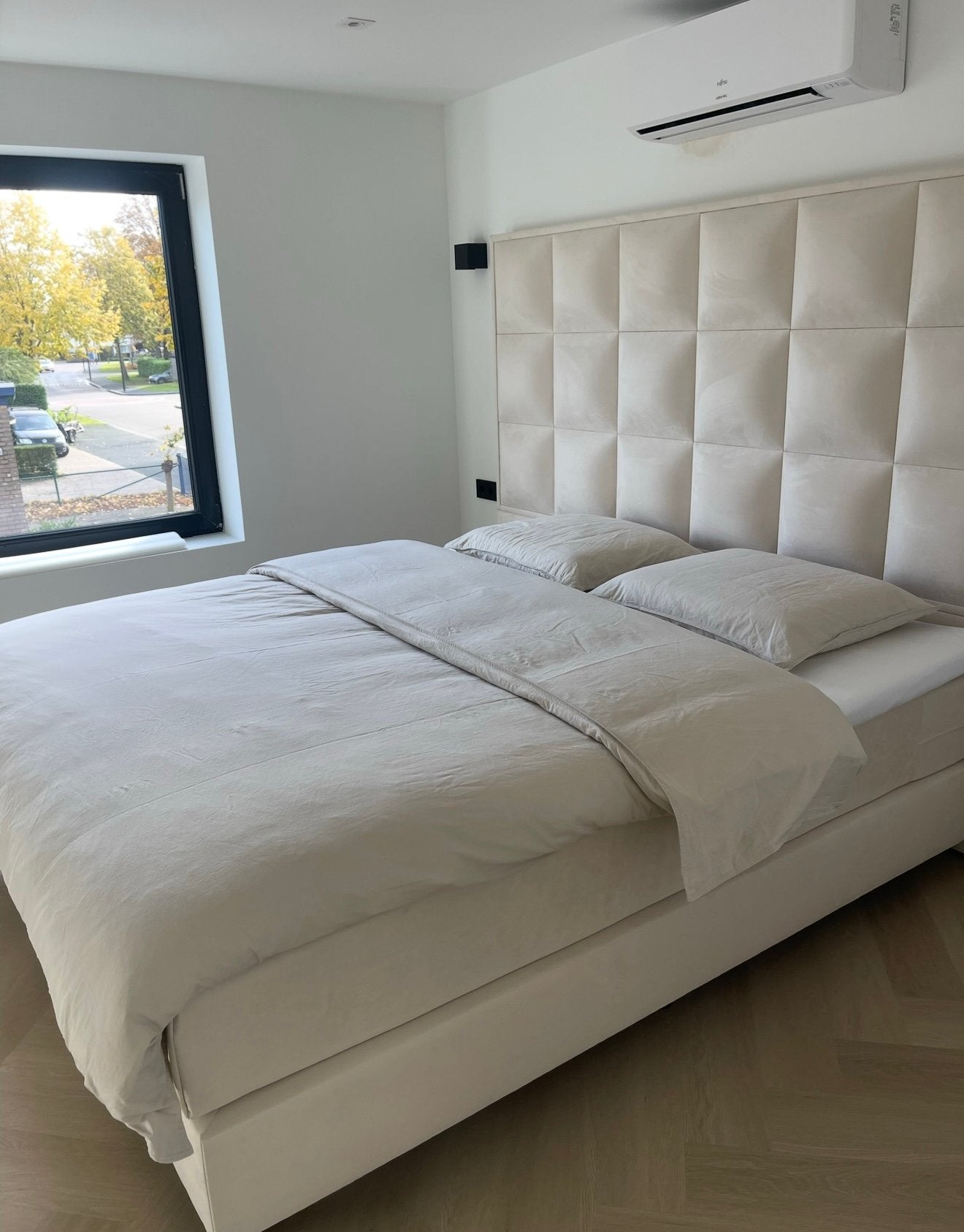 Boxspring 180x210, Ophalen, Tweepersoons, Zo goed als nieuw, 180 cm
