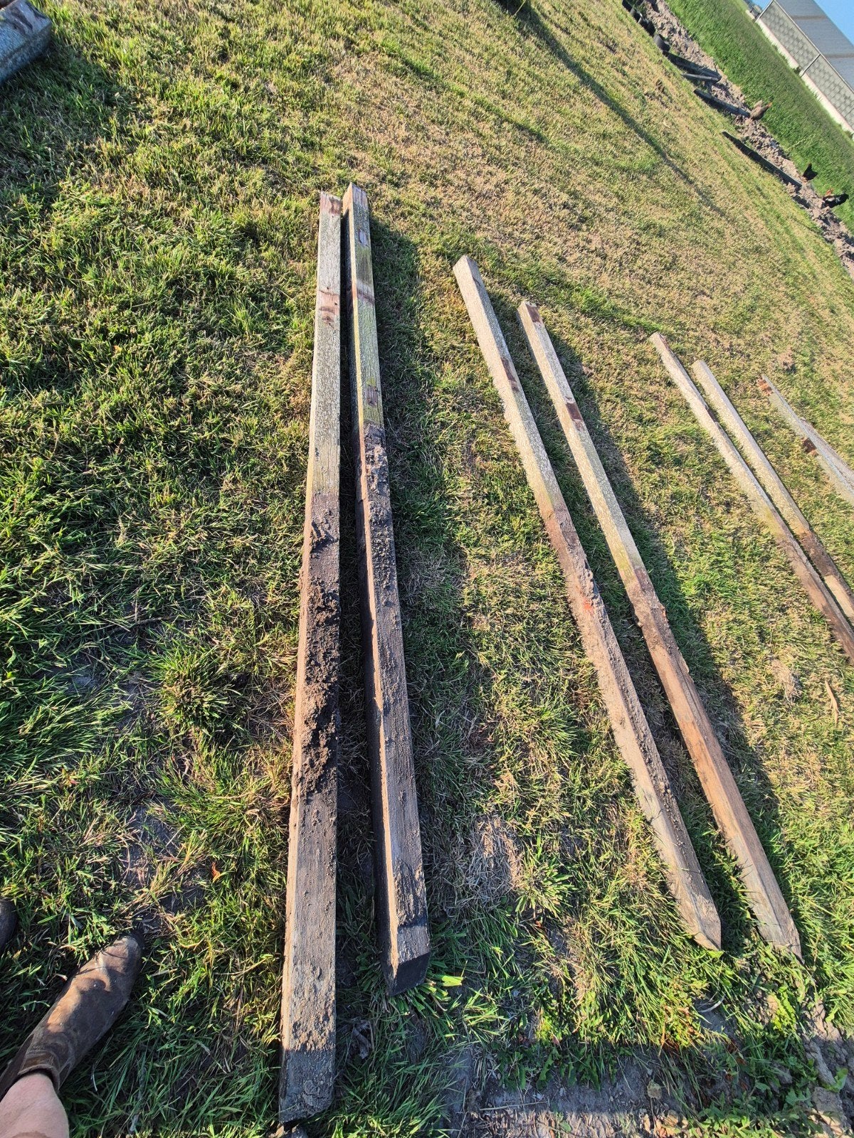 Hardhouten palen 9 x 9 3 meter lang, Ophalen, 250 cm of meer, Palen