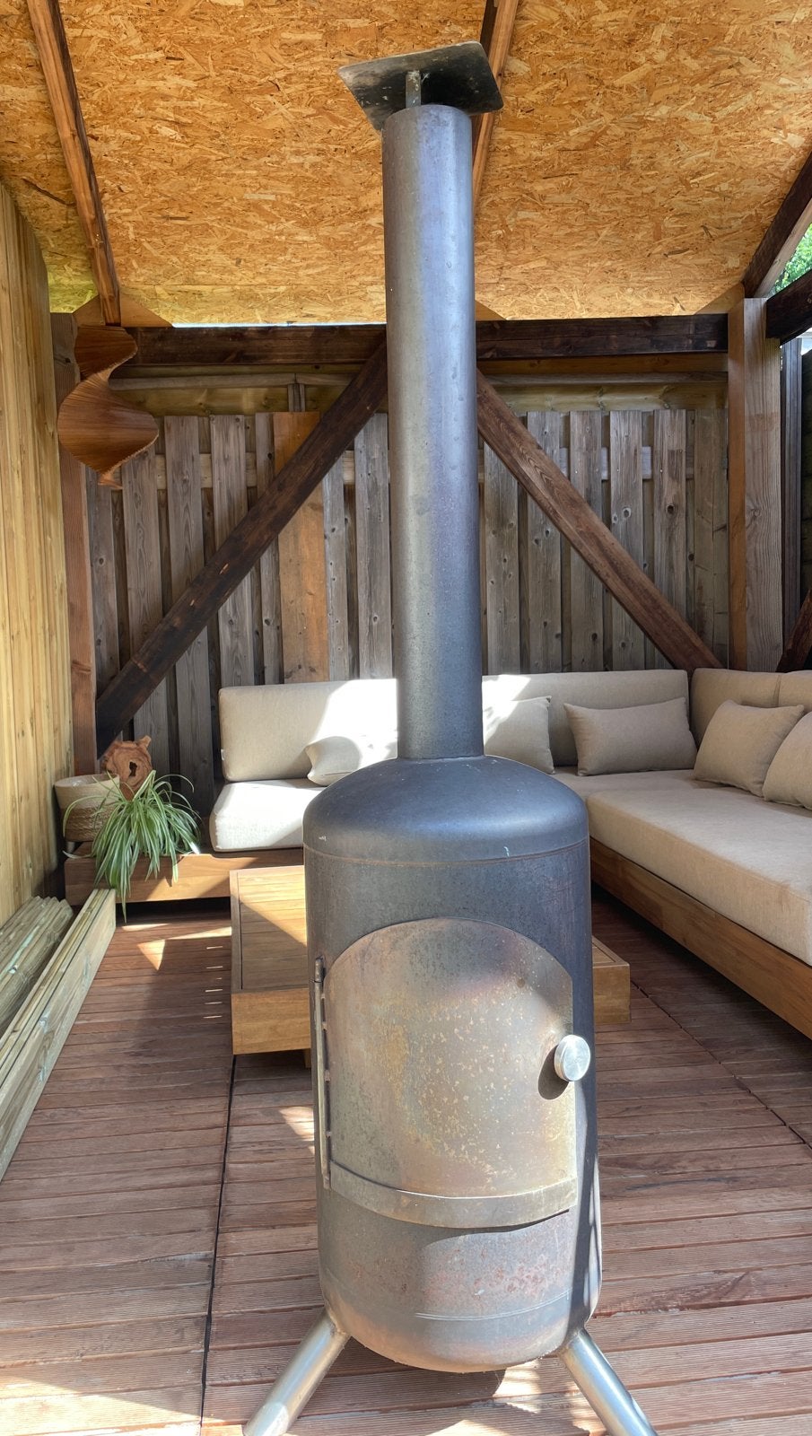 Terraskachel/houtkachel voor buiten, Tuin en Terras, Ophalen, Gebruikt
