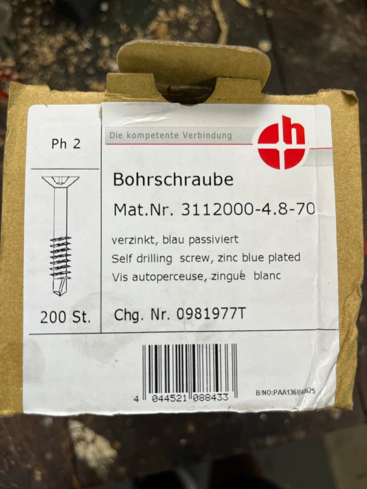 Nieuwe zelftappende schroeven (+-175 stuks) - 4.8x70mm, Ophalen, Nieuw, 50 tot 100 mm, Schroeven