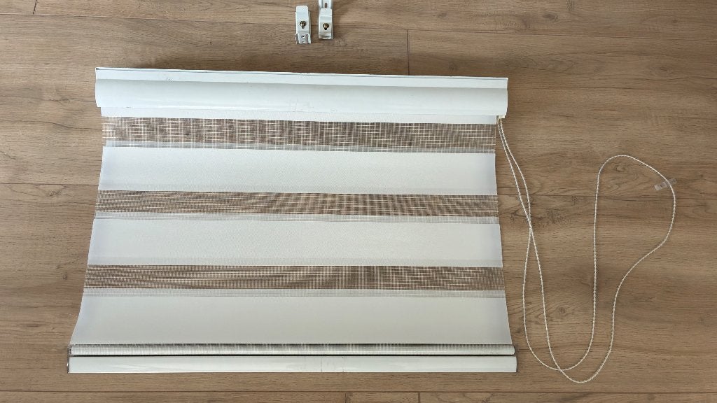 Rolgordijn wit, dubbel doorzichtig/gesloten 70 x 185 cm, Gebruikt, Rolgordijn, Wit, Inclusief montageonderdelen