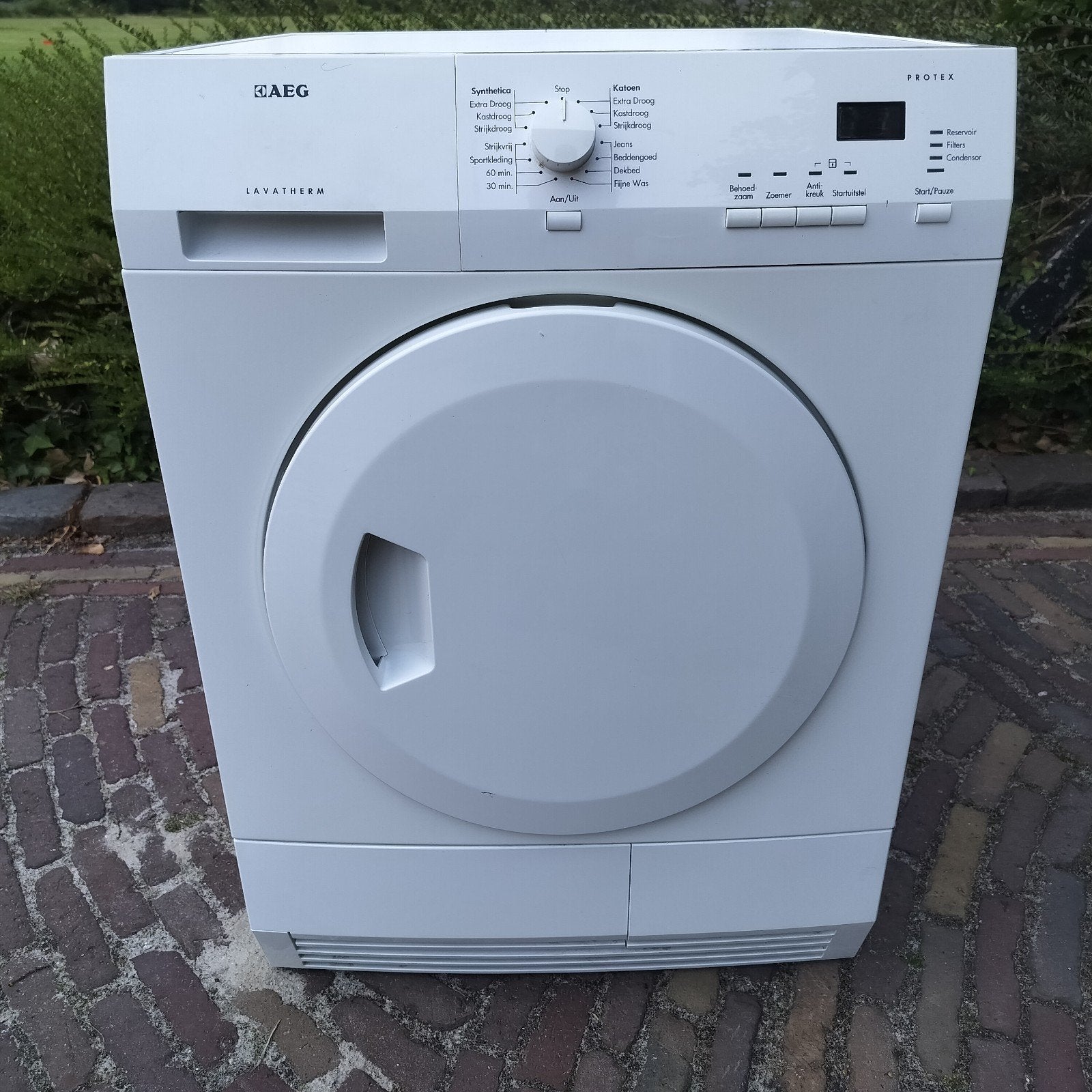 AEG Lavatherm Condensdroger - Model T65280AC, Ophalen, 6 tot 8 kg, Gebruikt, Anti-kreukfase