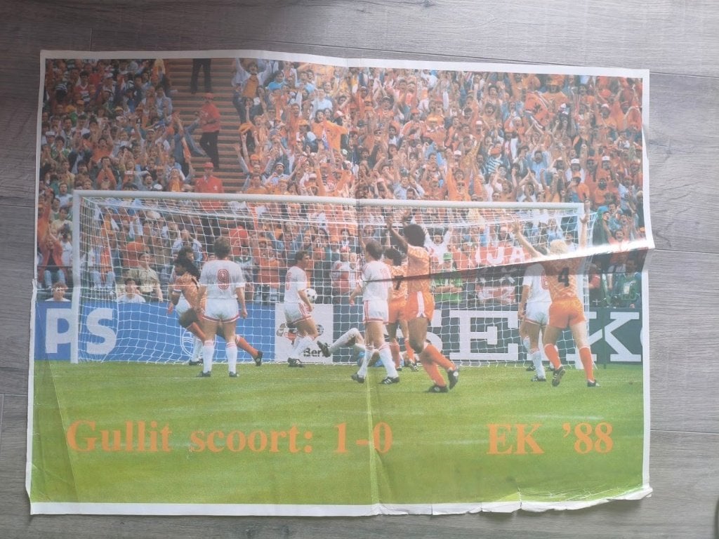 Poster EK finale 1988 ( Ruud Gullit ), Verzamelen, Ophalen of Verzenden, Gebruikt, Overige binnenlandse clubs, Poster, Plaatje of Sticker