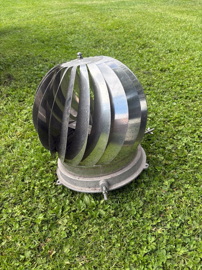 Windgedreven schoorsteenkap + RVS pijp + beugel – 150 mm, Ophalen, Gebruikt, Afzuiger