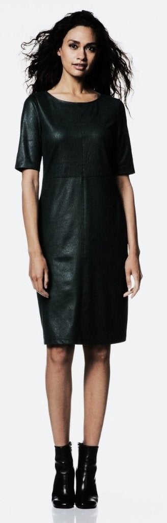 🌻Vlot zwart lederlook jurkje van Kyra & Ko 40 42, Kleding | Dames, Verzenden, Zwart, Maat 42/44 (L), Zo goed als nieuw