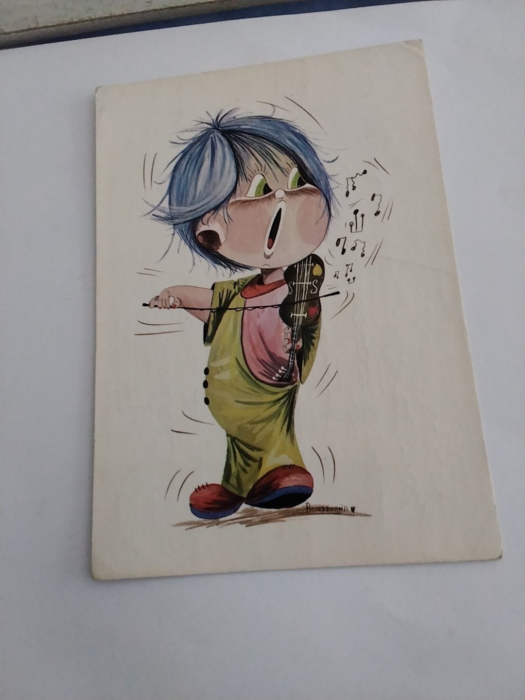 BIG-EYED CHILDREN.  /VIOOL SPELER, Ophalen of Verzenden, Voor 1920, Sterren en Beroemdheden