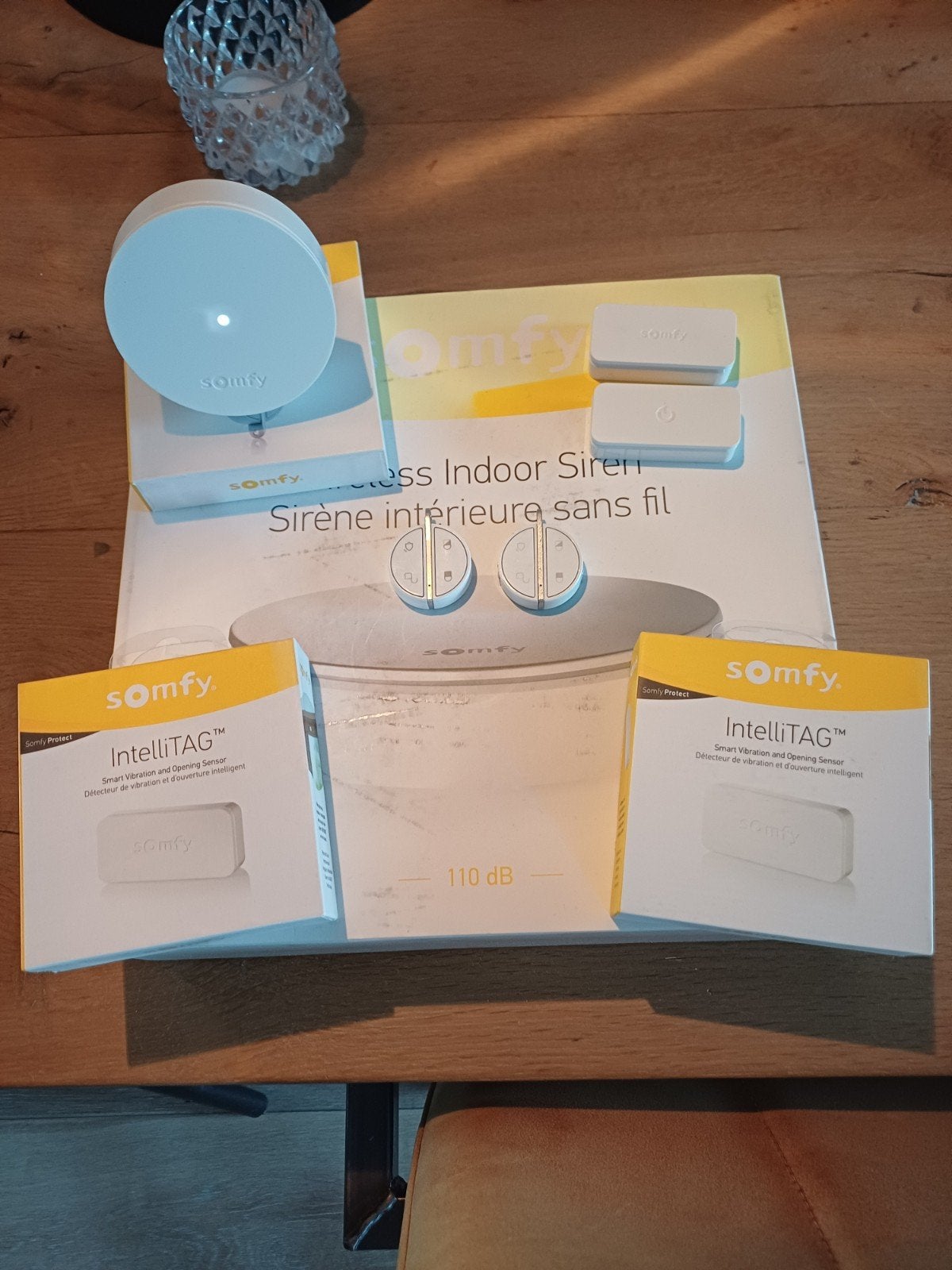 Somfy Protect Hub, Sirene en IntelliTAG Sensoren, Raam of Deur, Ophalen of Verzenden, Zo goed als nieuw, Compleet systeem