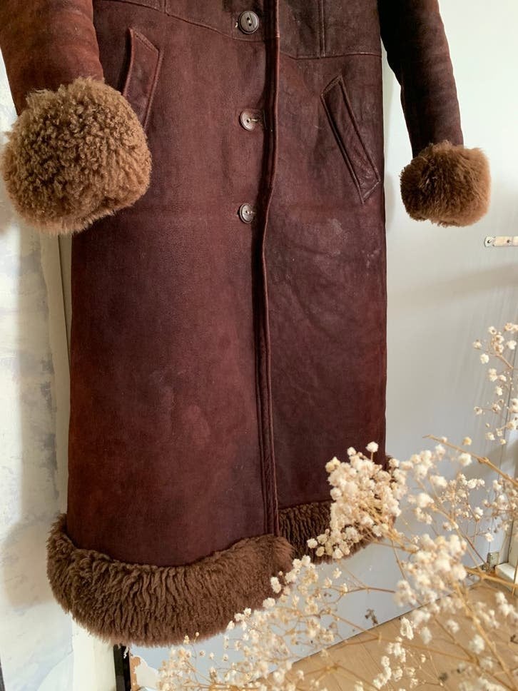 Afghaanse lammy coat S M bohemian penny lane jas, Maat 38/40 (M), -, Ophalen of Verzenden, Zo goed als nieuw