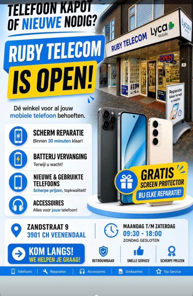 IPHONE EN ANDROID REPARATIE GOEDKOOP️️, Ophalen, Zo goed als nieuw, Overige typen