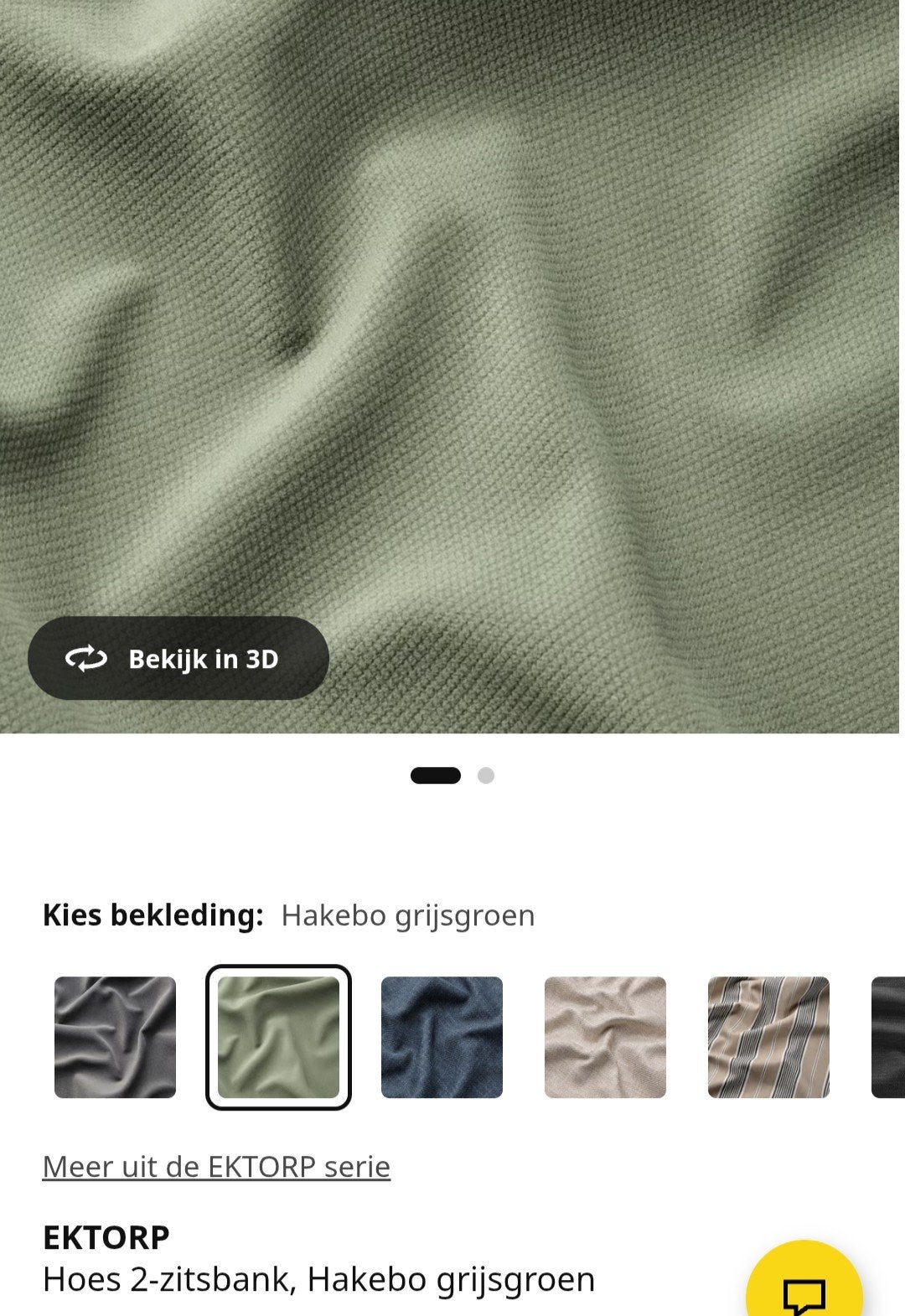 Ektorp hoes ruilen, Ophalen