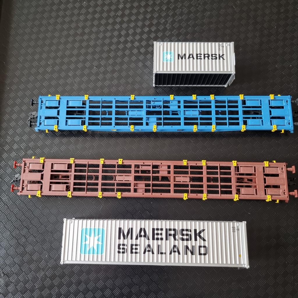 CONTAINER WAGONS B-Models -H0-, Ophalen of Verzenden, Gelijkstroom, Wagon, Overige merken