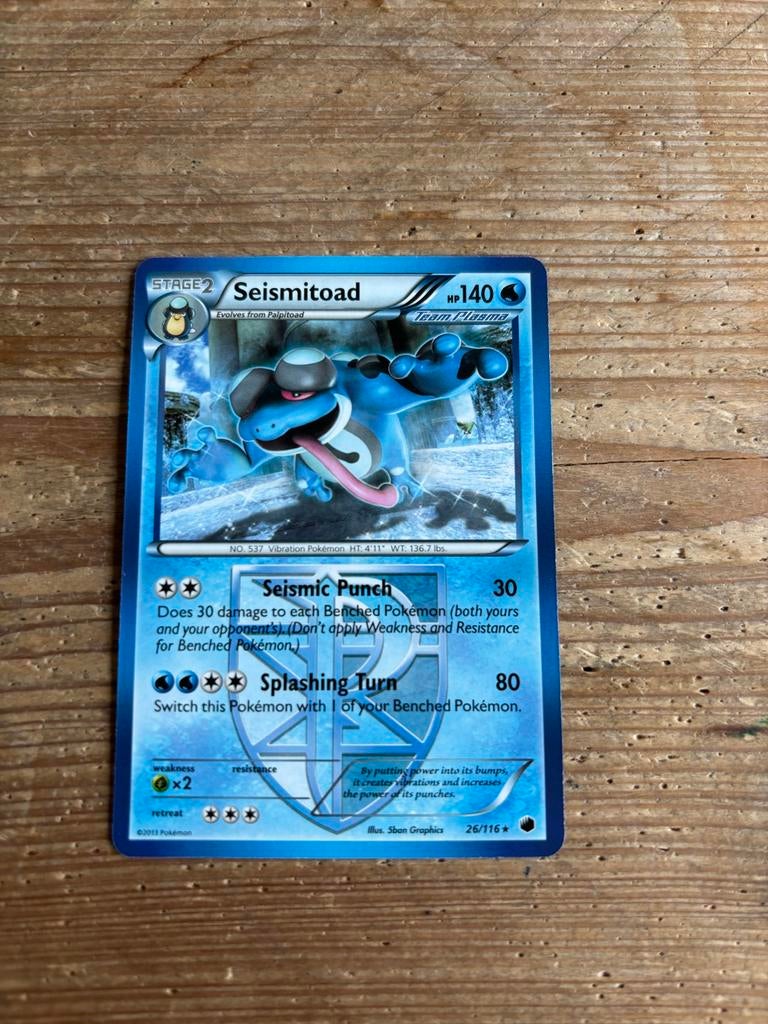 Seismitoad Pokémon Plasma Freeze 26/116, Ophalen of Verzenden, Zo goed als nieuw, Losse kaart