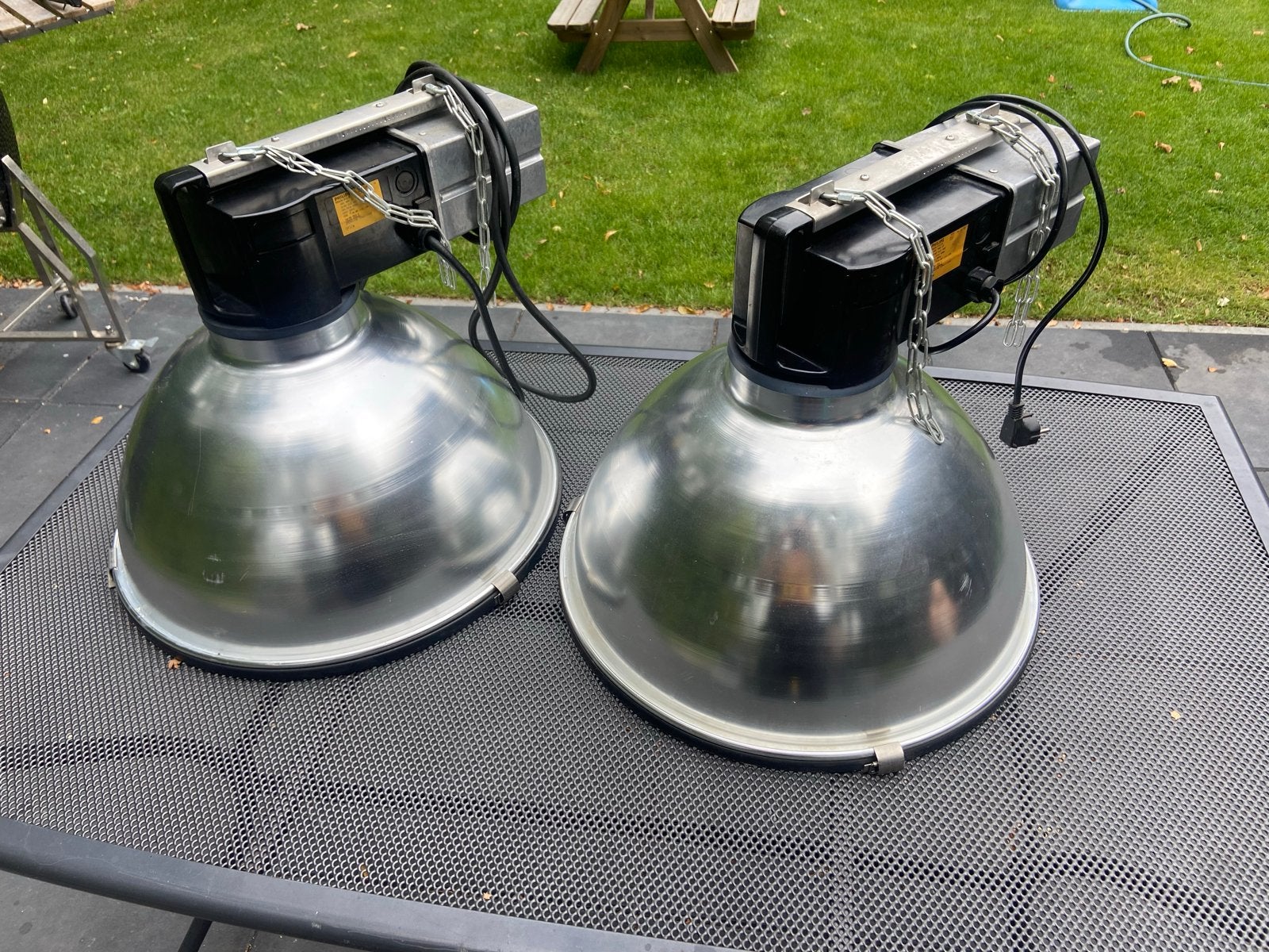 Industriële originele PHILIPS gaslampen omgebouwd naar 230v, Huis en Inrichting, Ophalen, Gebruikt, Metaal, E27 (groot)