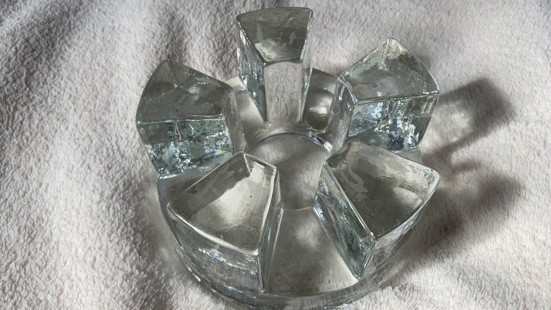 Theelicht / rechaud glas George hutte ?, Glas of Glazen, Ophalen of Verzenden, Overige stijlen, Glas