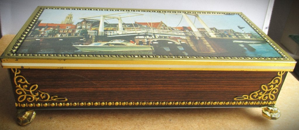 Haarlem Trommel~Koektrommel Blik~Gravestenenbrug~Blikken, Ophalen of Verzenden, Gebruikt, Koek(jes)