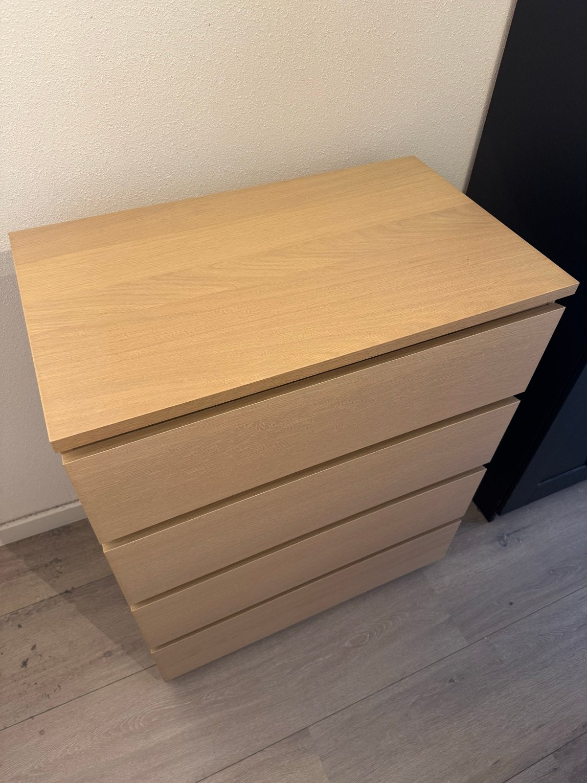 IKEA MALM ladekast met 4 lades, eikenfineer, Ophalen, Gebruikt, 100 tot 150 cm, Eikenhout