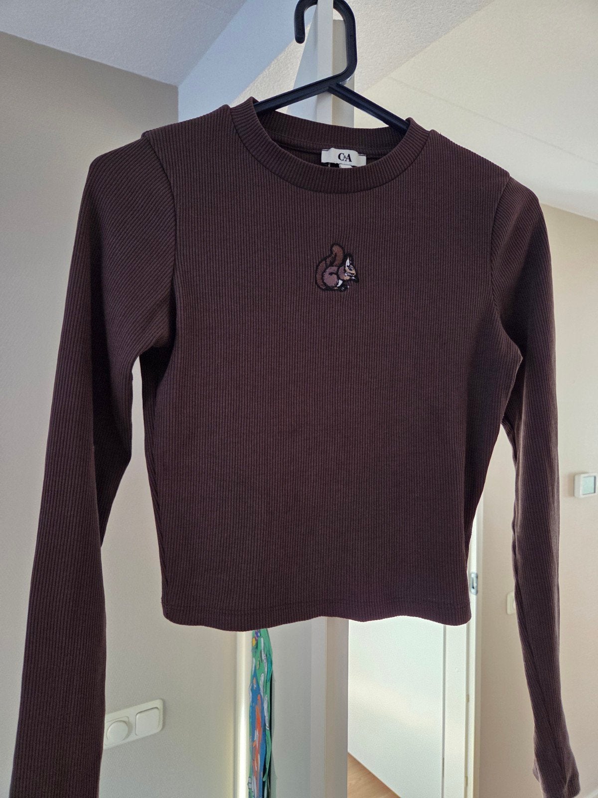 dames croptop/ truitje met lange mouw C&A maat s, Bruin, Ophalen of Verzenden, Zo goed als nieuw, Lange mouw