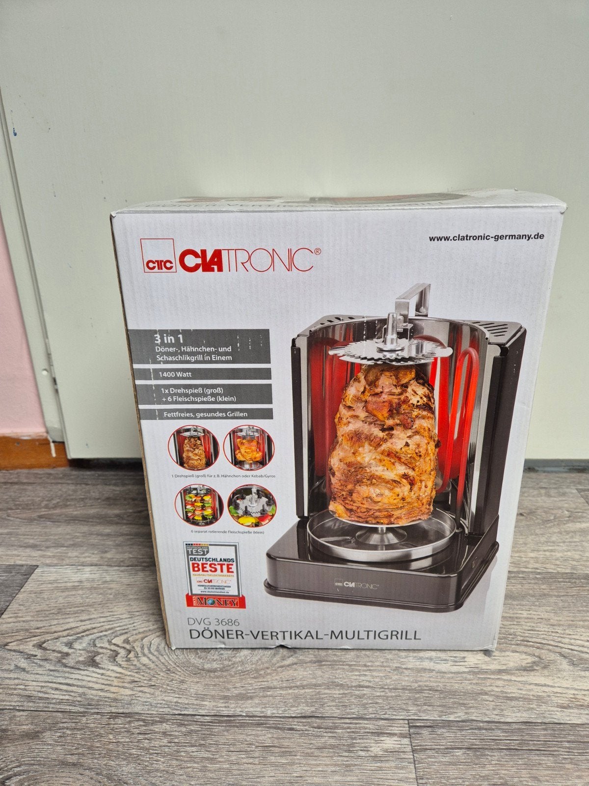 Clatronic DVG 3686 Döner Vertikaal Multigrill 3-in-1, Witgoed en Apparatuur, Ophalen of Verzenden, Zo goed als nieuw