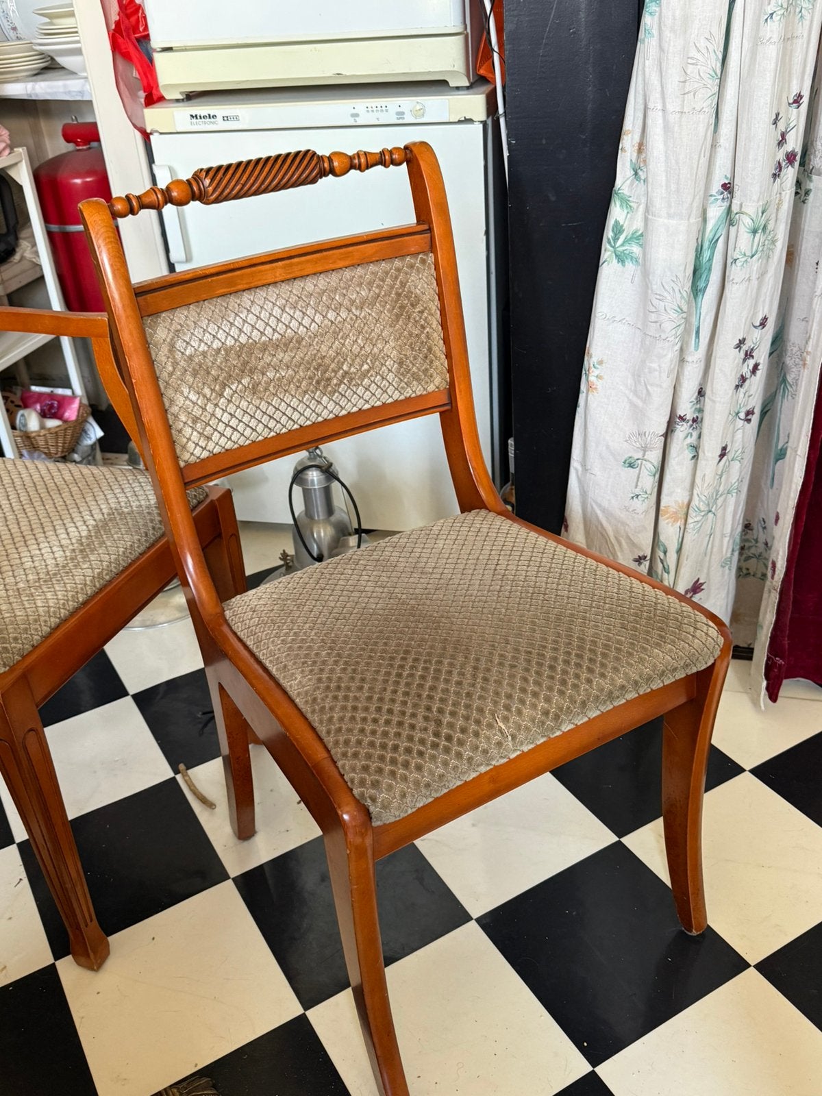 4 eettafel stoelen, Ophalen, Gebruikt, Bruin, Vier