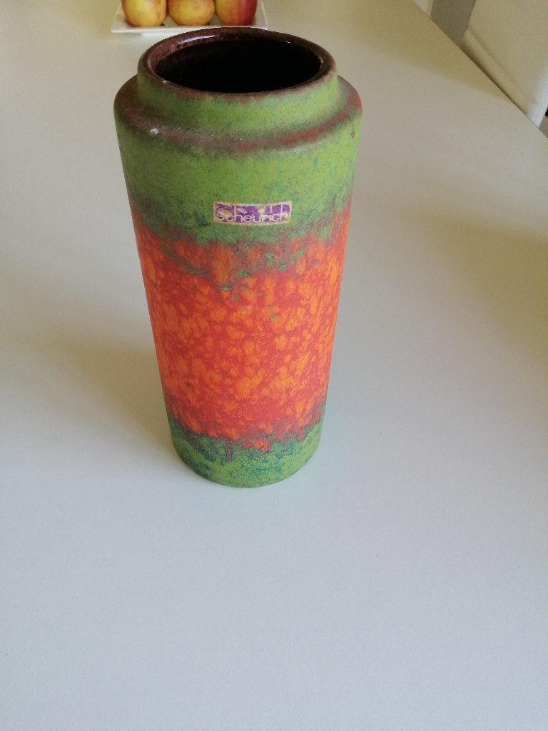 vintage mid century vaas keramiek scheurich, Huis en Inrichting, Woonaccessoires | Vazen, Ophalen of Verzenden, Gebruikt, Oranje