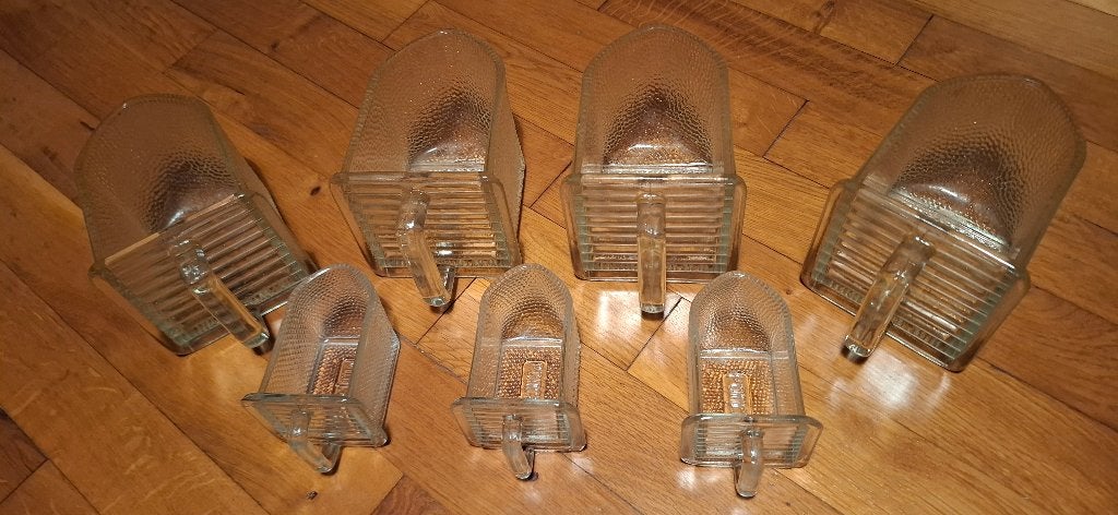 Vintage glazen voorraadbakken - grutters - Poncet, Ophalen of Verzenden