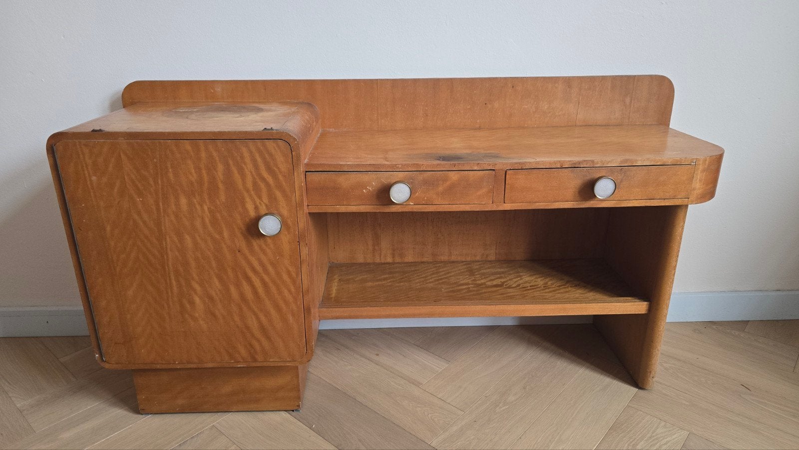 Vintage houten dressoir/TV-meubel met lades, Ophalen