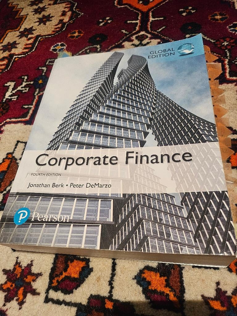 Coporate Finance, Fourth Edition, Jonathan Berk,PeterDeMarzo, Boeken, Ophalen, Zo goed als nieuw, Economie en Marketing